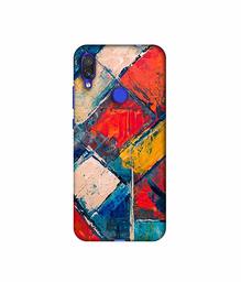 Amazon Brand - Solimo Designer Dark Multicolor Blocks 3D Printed Hard Back Case Mobile Cover for Xiaomi Redmi Note 7 Pro