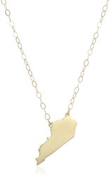 10k Yellow Gold Kentucky State Pendant Necklace, 16