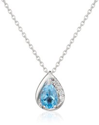 [An AJC Collection] an AJC Collection 1 November Birthstone Blue Topaz White Gold Pear-shape Motif Necklace 0451 – 9011 – 0016 – 0000 