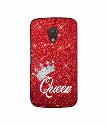 Amazon Brand - Solimo Designer Queen On Red Glitter 3D Printed Hard Back Case Mobile Cover for Motorola Moto G 2nd Generation