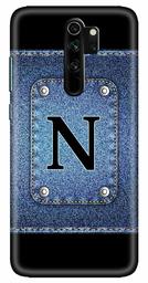 Amazon Brand - Solimo Designer Button Jeans Alphabet-N 3D Printed Hard Back Case Mobile Cover for Xiaomi Redmi Note 8 Pro