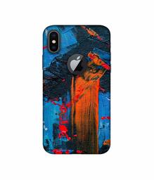 Amazon Brand - Solimo Designer Brush Texture 3D Printed Hard Back Case Mobile Cover for Apple iPhone X (Logo Cut)