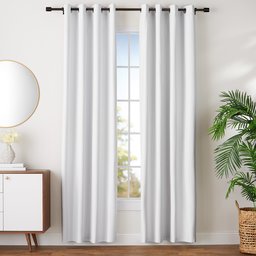 AmazonBasics Room-Darkening Blackout Curtain Set with Grommets - 168 x 229 cm, White