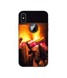 Amazon Brand - Solimo Designer Born Fire 3D Printed Hard Back Case Mobile Cover for Apple iPhone X (Logo Cut)