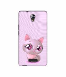 Amazon Brand - Solimo Designer Cute Pink Cat 3D Printed Hard Back Case Mobile Cover for Micromax Canvas Pace 4G Q416