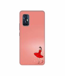 Amazon Brand - Solimo Designer Red Dress Lady 3D Printed Hard Back Case Mobile Cover for Vivo V17