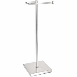 AmazonBasics Bathroom Accessory Collection Classic Square Standing Toilet Paper Holder Stand