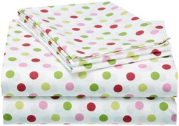 Pinzon 200-Thread Count Percale Printed Kids Butterfly, Twin Sheet Set Dots