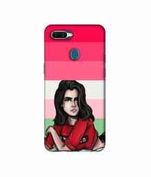 Amazon Brand - Solimo Designer Lady Vector with Line 3D Printed Hard Back Case Mobile Cover for Oppo A7