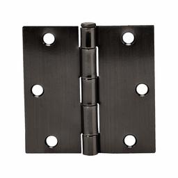 AmazonBasics Square Door Hinges, 3.5 Inch x 3.5 Inch, 12 Pack, Oil Rubbed Bronze