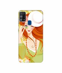 Amazon Brand - Solimo Designer Lady with Hat 3D Printed Hard Back Case Mobile Cover for Samsung Galaxy M31