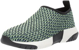 The Fix Amazon Brand Women's Laylah Slip-on Jogger Sneaker, Green/White Knit Textile, 7.5 B US