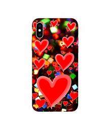 Amazon Brand - Solimo Designer Heart Texture on Glitters 3D Printed Hard Back Case Mobile Cover for Apple iPhone Xs Max