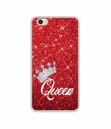 Amazon Brand - Solimo Designer Queen On Red Glitter UV Printed Soft Back Case Mobile Cover for Vivo V5