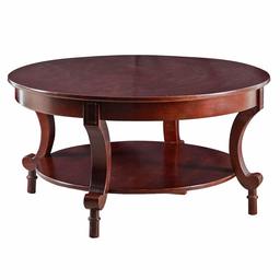 Amazon Brand – Ravenna Home Traditional Solid Pine Coffee Table, 19''H, Espresso Finish