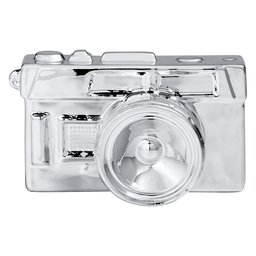 Amazon Brand – Rivet Electroplated Ceramic Vintage Camera Figurine Decorative Home Decor - 3.5 x 6.5 Inch, Silver