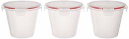 Amazon Brand - Solimo Plastic Kitchen Storage Container Set, 1 Litre, 3-Pieces, Transparent