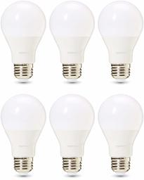 AmazonBasics Commercial Grade LED Light Bulb - 40-Watt Equivalent, A19, Soft White, Dimmable, 6-Pack