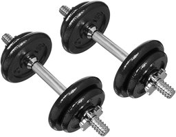 AmazonBasics Adjustable Barbell Lifting Dumbells Weight Set with Case - 38 Pounds, Black