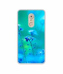 Amazon Brand - Solimo Designer Blue Flower UV Printed Soft Back Case Mobile Cover for Lenovo K6 Note