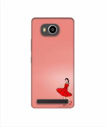 Amazon Brand - Solimo Designer Red Dress Lady 3D Printed Hard Back Case Mobile Cover for Lenovo A7700