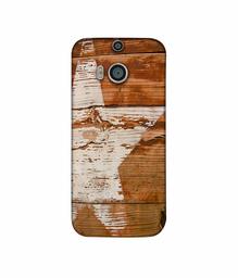 Amazon Brand - Solimo Designer Star Impression On Wood 3D Printed Hard Back Case Mobile Cover for HTC One M8