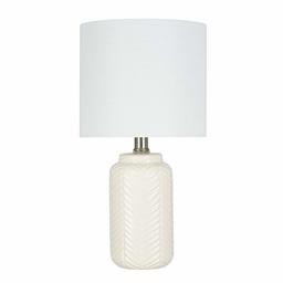 Amazon Brand – Ravenna Home Chevron-Patterned Table Lamp, Bulb Included, 15