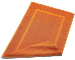 Pinzon Luxury Banded Cotton Bath Mat, Spice