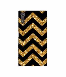 Amazon Brand - Solimo Designer Golden Zik Zak Pattern 3D Printed Hard Back Case Mobile Cover for Sony Xperia XZ Dual