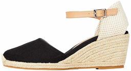 find. Womens^Women's Mid-Wedge Close Toe Canvas Espadrille Sandal, Black Black, US-0 / Asia Size s