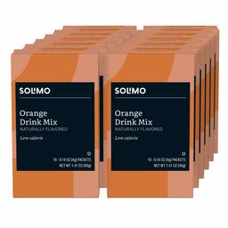 Amazon Brand - Solimo Orange Drink Mix Singles, (12 count) - 120 total packets