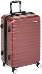 AmazonBasics Premium Hardside Trolley Luggage with Built-In TSA Lock - 28-Inch, Red