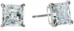 14K Gold 1cttw Swarovski Zirconia Square Stud Earrings