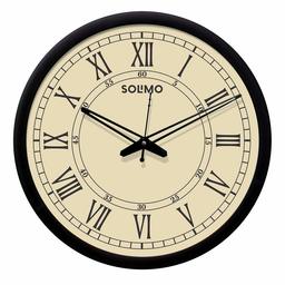 Amazon Brand - Solimo 12-inch Wall Clock - Desginer (Silent Movement, Black Frame), SC-1089