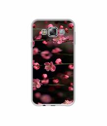 Amazon Brand - Solimo Designer Pink Flowers UV Printed Soft Back Case Mobile Cover for Samsung Galaxy E5