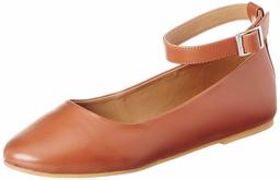 Amazon Brand - Symbol Women's Tan Ballet Flats-7 UK (40 EU) (10 US) (SYM-WS-006)