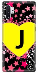 Amazon Brand - Solimo Designer Heart Pattern Alphabet-J 3D Printed Hard Back Case Mobile Cover for Samsung Galaxy Note 10 Plus