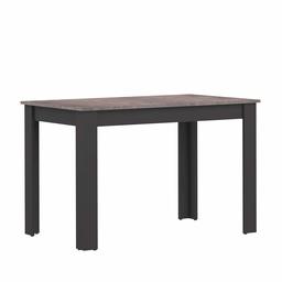 Marca Amazon - AmazonBasics - Mesa de comedor, 110 x 70 x 73.4 cm (largo x ancho x alto), negro con superficie efecto hormigón