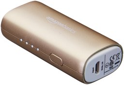 AmazonBasics Portable Charger/Power Bank, 3,350 mAh, Gold