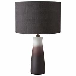 AmazonBasics Rivet Contemporary Ceramic Base with Fabric Drum Shade Table Lamp, 19.25