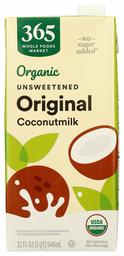 365 by Whole Foods Market, Organic Shelf-Stable Coconutmilk, Unsweetened - Original, 32 Fl Oz