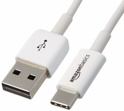 AmazonBasics USB Type-C to USB-A 2.0 Male Charger Cable, 3 Feet (0.9 Meters), White