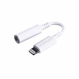 AmazonBasics Lightning to 3.5 mm Headphone Jack Adapter for iPhone/iPad/iPod - White