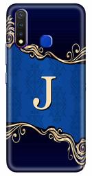 Amazon Brand - Solimo Designer Blue Pattern Alphabet-J 3D Printed Hard Back Case Mobile Cover for Vivo Y19 / Vivo U20