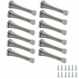 AmazonBasics Spring Door Stop, Polished Chrome, 12-Pack