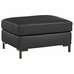 Amazon Brand – Rivet Edgewest Modern Ottoman, Leather, 32