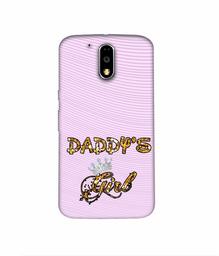 Amazon Brand - Solimo Designer Daddy's Girl in Glitter Pattern 3D Printed Hard Back Case Mobile Cover for Motorola Moto G4 Plus