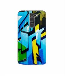 Amazon Brand - Solimo Designer Blue and Yellow Texture 3D Printed Hard Back Case Mobile Cover for LG K7