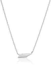 Sterling Silver Stationed Mini State Tennessee Pendant Necklace, 16