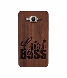 Amazon Brand - Solimo Designer Girl Boss On Wood 3D Printed Hard Back Case Mobile Cover for Samsung Galaxy J2 Prime